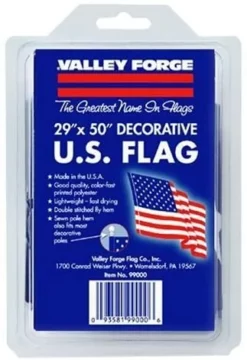 Valley Forge 99000-1 USA Flag, 2-1/2 ft. W, 4 ft. H, Polycotton