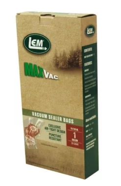 LEM MaxVac 1388 Gallon Vacuum Bags – 28 Count