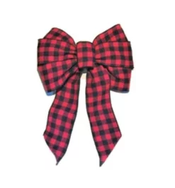 Holiday Trims 6212 Buffalo Plaid Deluxe Wired Christmas Bow – 14 inch