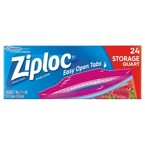 Ziploc Quart Storage Bags, 24 ct