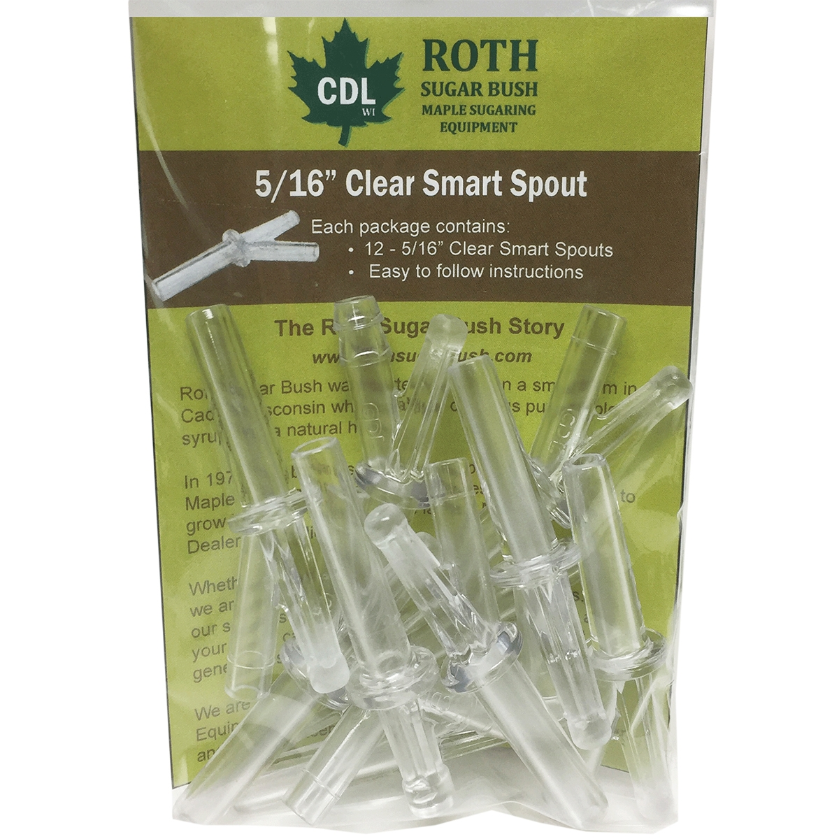 CDL Roth Sugar 5/16″ Clear Tubing Spouts - 12 pack - Image 2