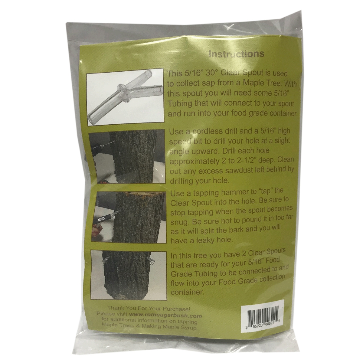 CDL Roth Sugar 5/16″ Clear Tubing Spouts - 12 pack - Image 3