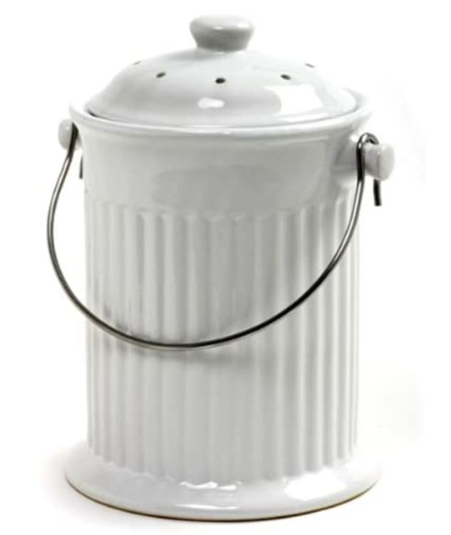 Norpro White Compost Keeper Crock, 1 Gallon