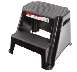 Rubbermaid 2-Step Molded Plastic Stool with Non-Slip Step Treads