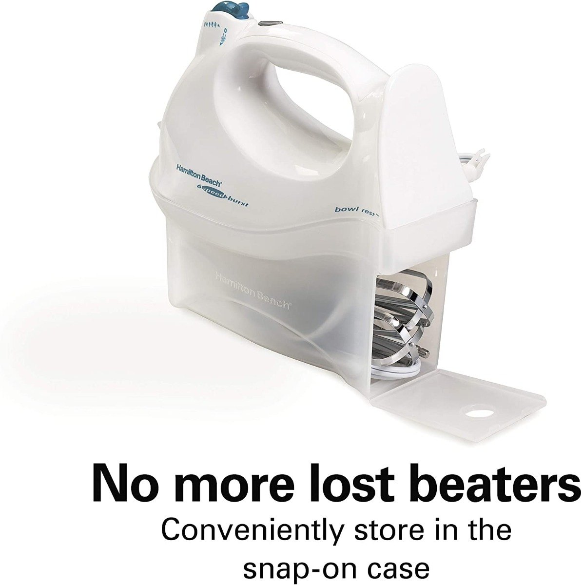 Hamilton Beach Power Deluxe 6-Speed Electric Hand Mixer with Snap-On Storage Case - Image 2