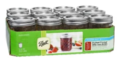 Ball Quilted Crystal Regular Mouth 8 Oz. Mason Jars w/Lids & Bands, 12 Ct.