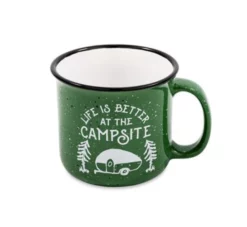 Camco Life is Better at the Campsite Speckled Mug, Green, RV Design