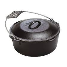Lodge 5 Qt. Dutch Oven w/Spiral Bail Handle & Iron Cover