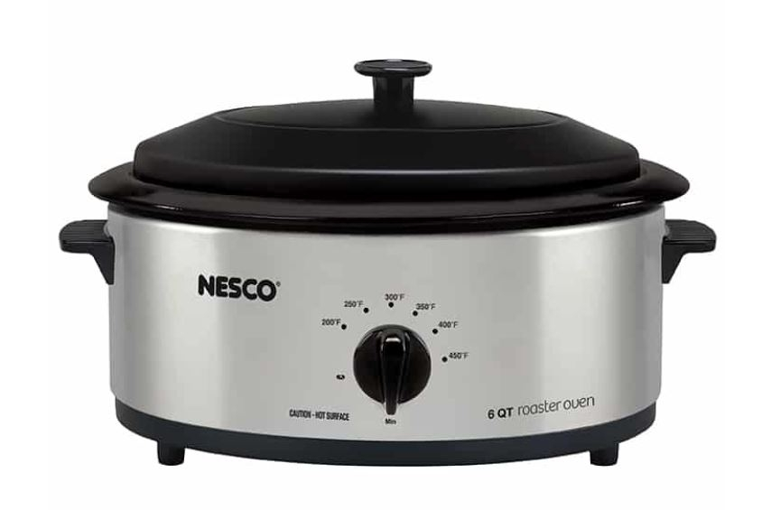 Nesco 6 Qt. Stainless Steel Roaster with Porcelain Cookwell