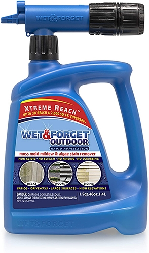 Wet & Forget 805048 Moss, Mold, Mildew and Algae Stain Remover Hose End β 48 oz
