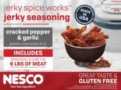 Nesco Cracked Pepper and Garlic Jerky Spice, 6 pack