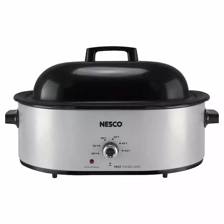 Nesco 18 Qt. Stainless Steel Roaster Oven Porcelain Cookwell