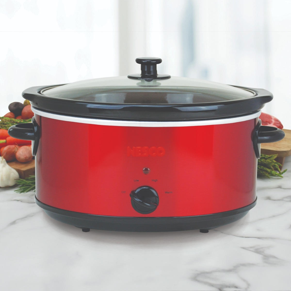 Nesco 6 Qt. Analog Metallic Red Slow Cooker - Image 5